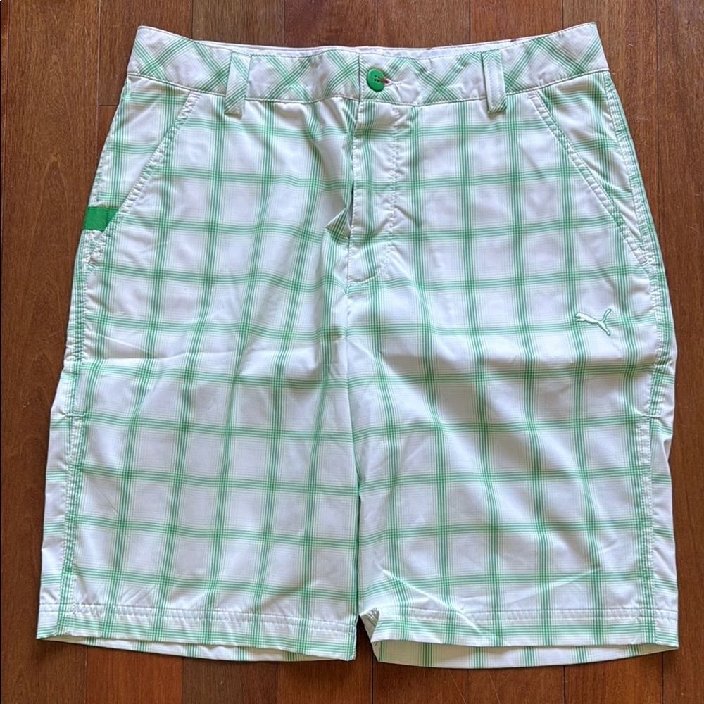 Puma Green Plaid Shorts